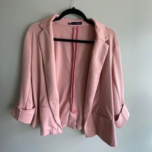 Light Pink Sweatshirt Style Blazer